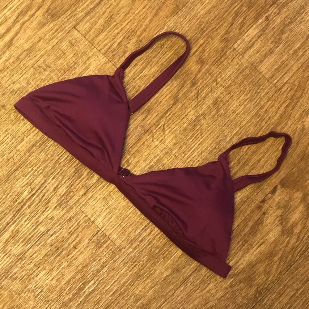 Andie Swim Caicos Bikini Top in Plum Size XL